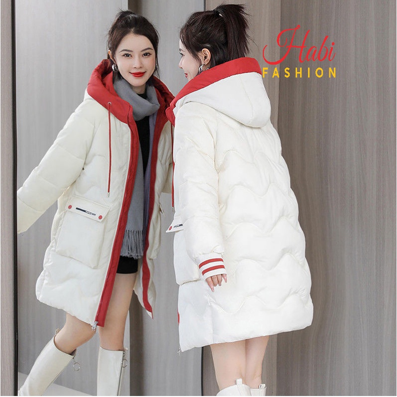 Áo khoác phao nữ, Áo phao dáng dài hàng Quảng Châu (Habie Fashion)