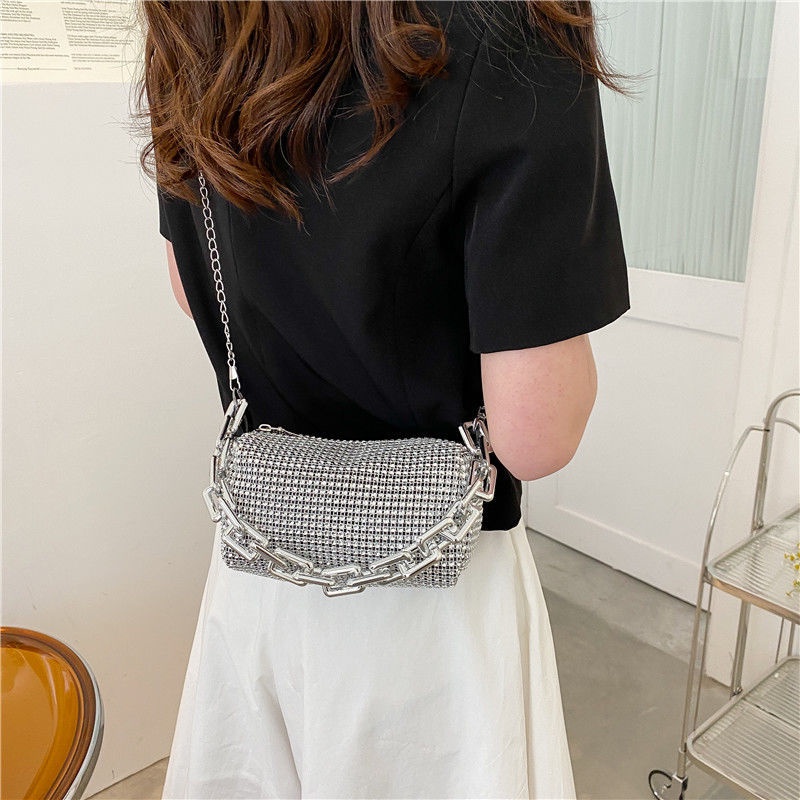 Mischa Túi Xách Đeo Chéo Một Bên Vai Đính Đá Kim Cương Toàn Diện Thời Trang Dễ Phối Đồ