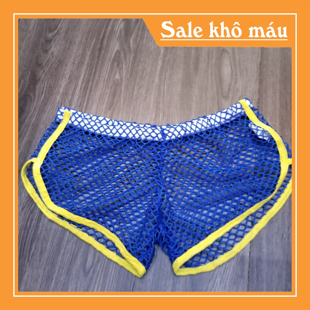 Quần ngủ nam, quần ngủ lưới cotton xuyên thấu thoáng mát