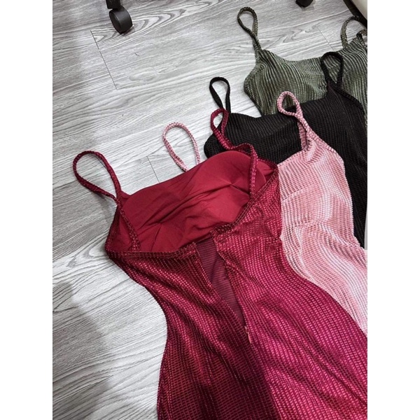 Đầm body nhung đuôi cá