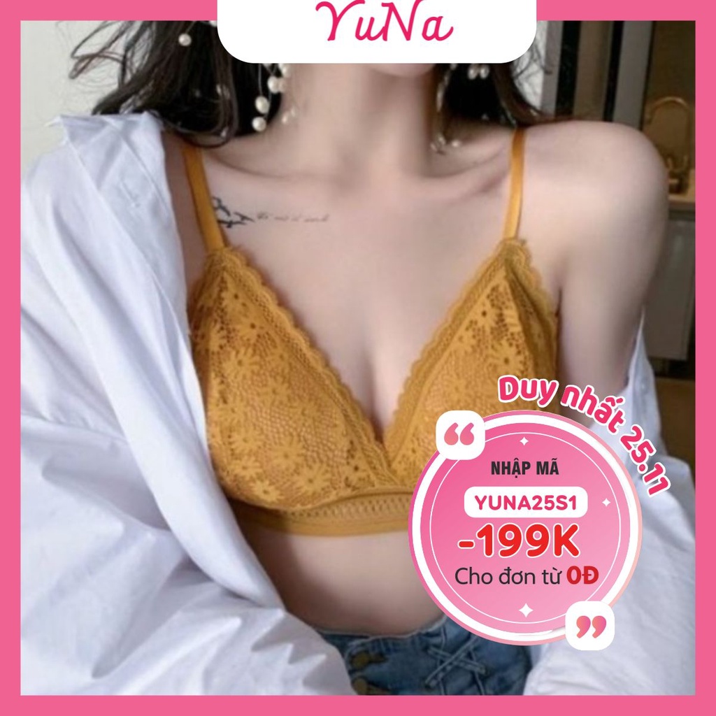 Áo lót bra ren hoa mini mút mỏng cài sau, phụ kiện thời trang MAIKA