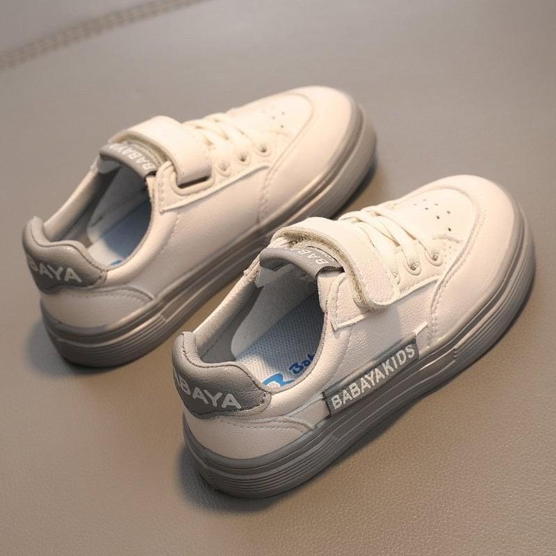 BABAYA Giày Trẻ Em Sneaker Thể Thao Trắng Xám 21015G