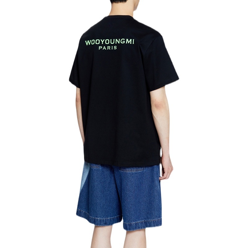 Áo Thun Đen Tay Ngắn In logo wooyoungmi Đơn Giản