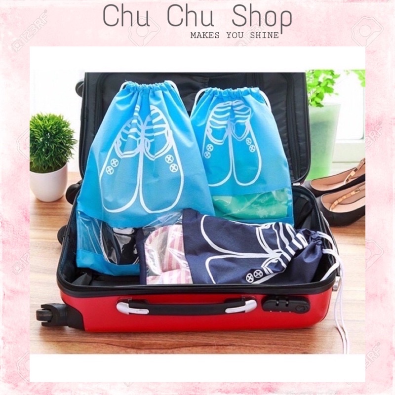 Túi Vải Đựng Giày Dép Dây Rút Chống Bẩn Đi Du Lịch Tiện Lợi