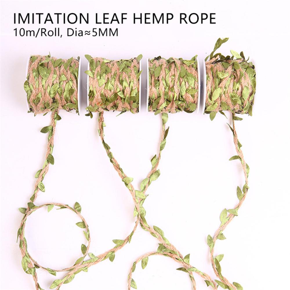 Cuộn Dây Lá Giả Bằng Sợi Đay Lanh Trang Trí Nhà Cửa L9T2