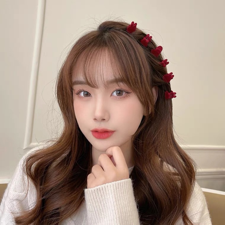 Kẹp Tóc Mini Bằng Da Lộn Thời Trang Thu Đông