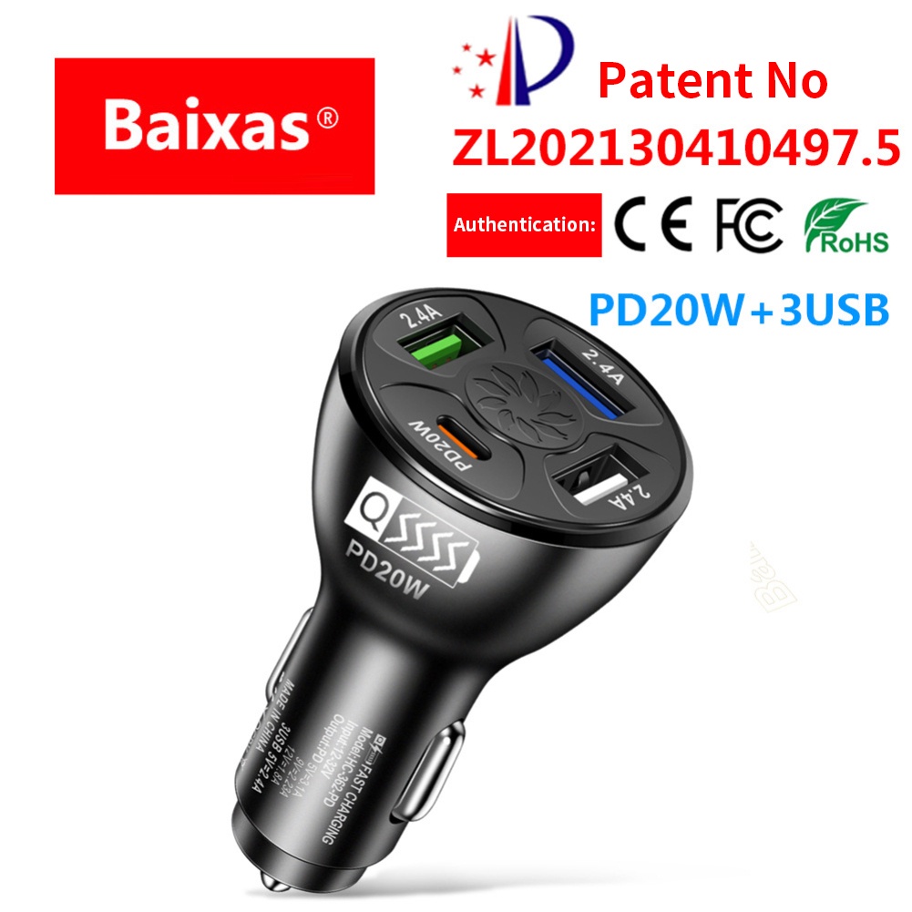 Tẩu Sạc Nhanh QC3.0 / PD Cổng USB 66W DC 12V / 24V Cho Xe Hơi