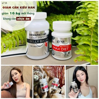 Combo : giảm cân max diet +viên huỷ mỡ bụng belly genie