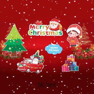 Set thẻ cắm giấy em bé trai noel merry christmas