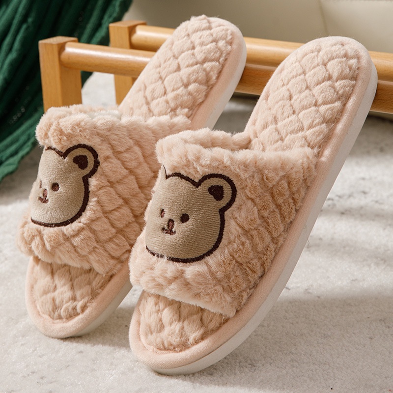 Dép Lông Đi Trong Nhà Hình Gấu Dễ Thương Quai Ngang Đế Chống Trơn - D19 - D132 - D102