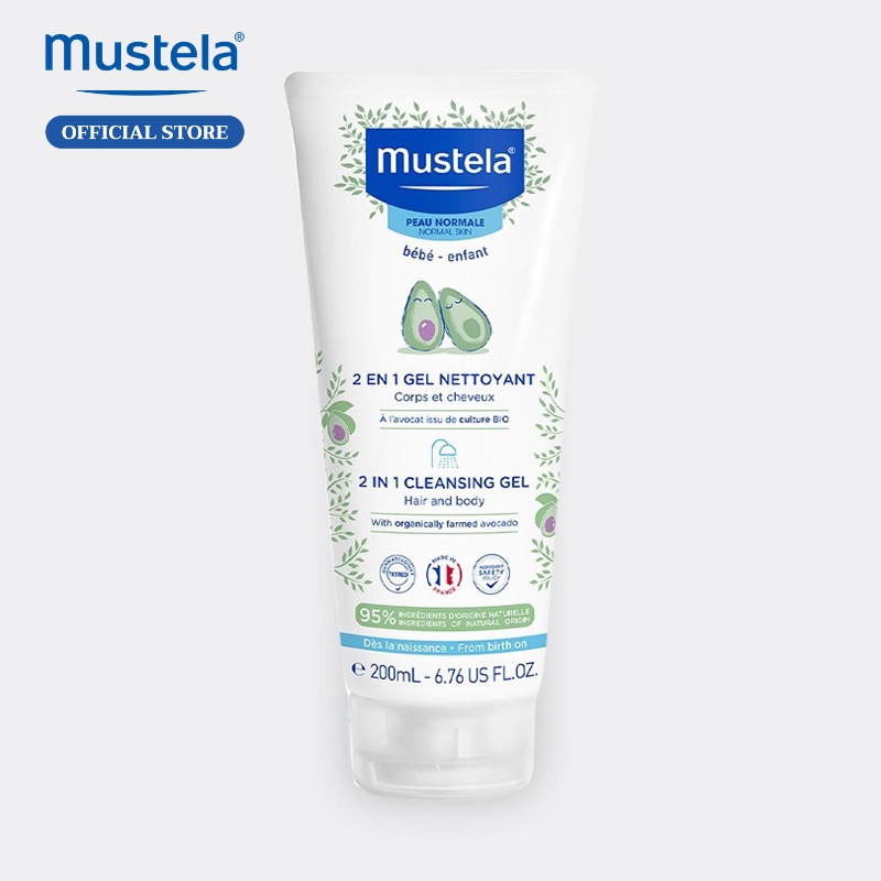 Gel Tắm Gội Cho Trẻ Sơ Sinh & Em Bé 2in1 Cleansing Gel Mustela 200ml