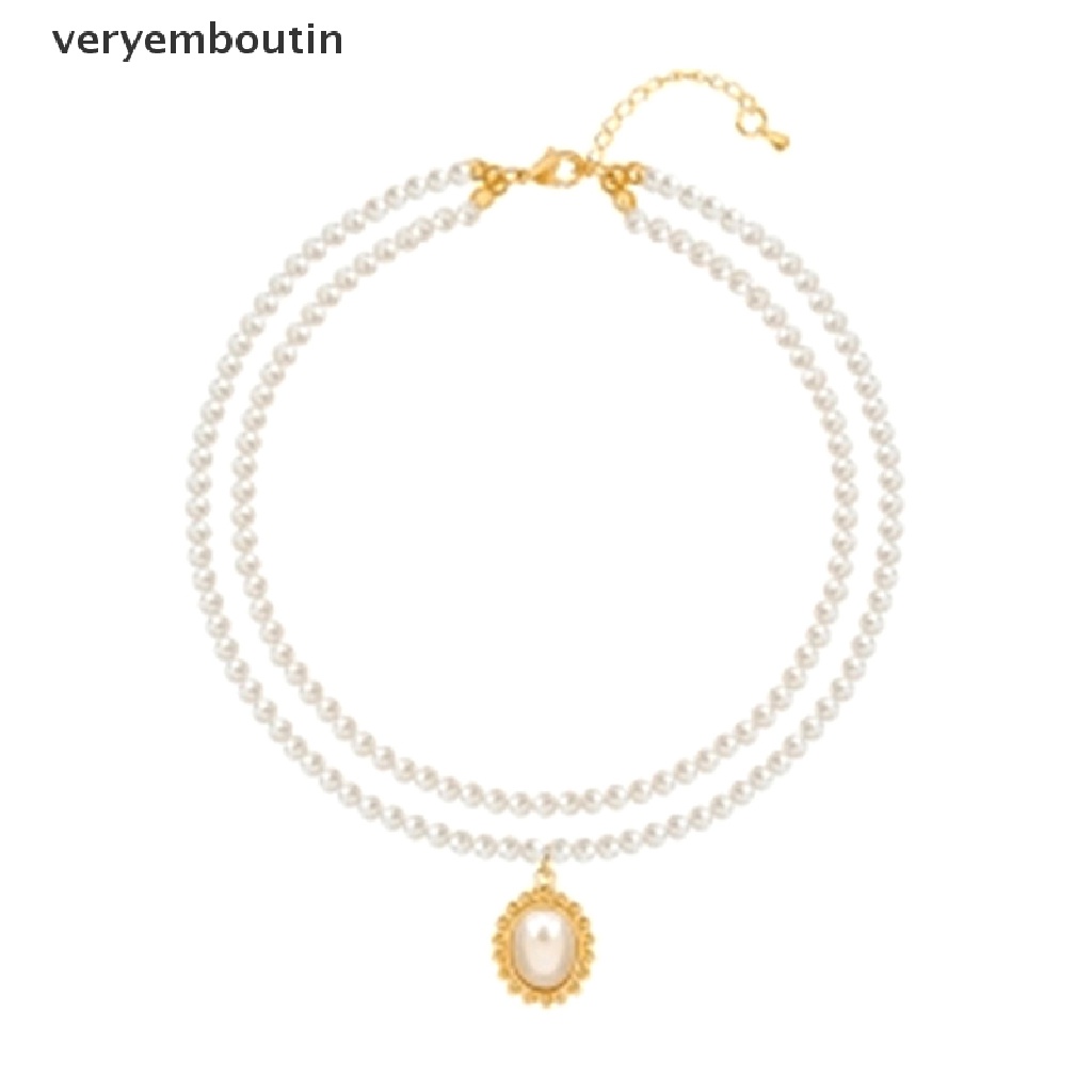 Vòng Cổ Choker Hai Lớp Đính Ngọc Trai Thanh Lịch Dành Cho Nữ