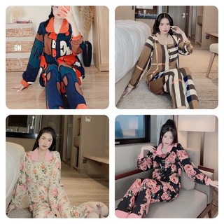 Bộ lụa tay dài,bộ mặc nhà , bộ pijama, đồ bộ pijama tay dài hàng chuẩn loại 1
