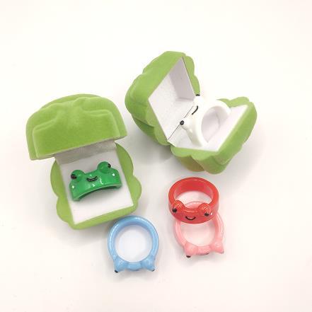 Hộp Đựng Nhẫn Hình Chú Ếch Xanh Hoạt Hình Vui Nhộn Cho Cặp Đôi