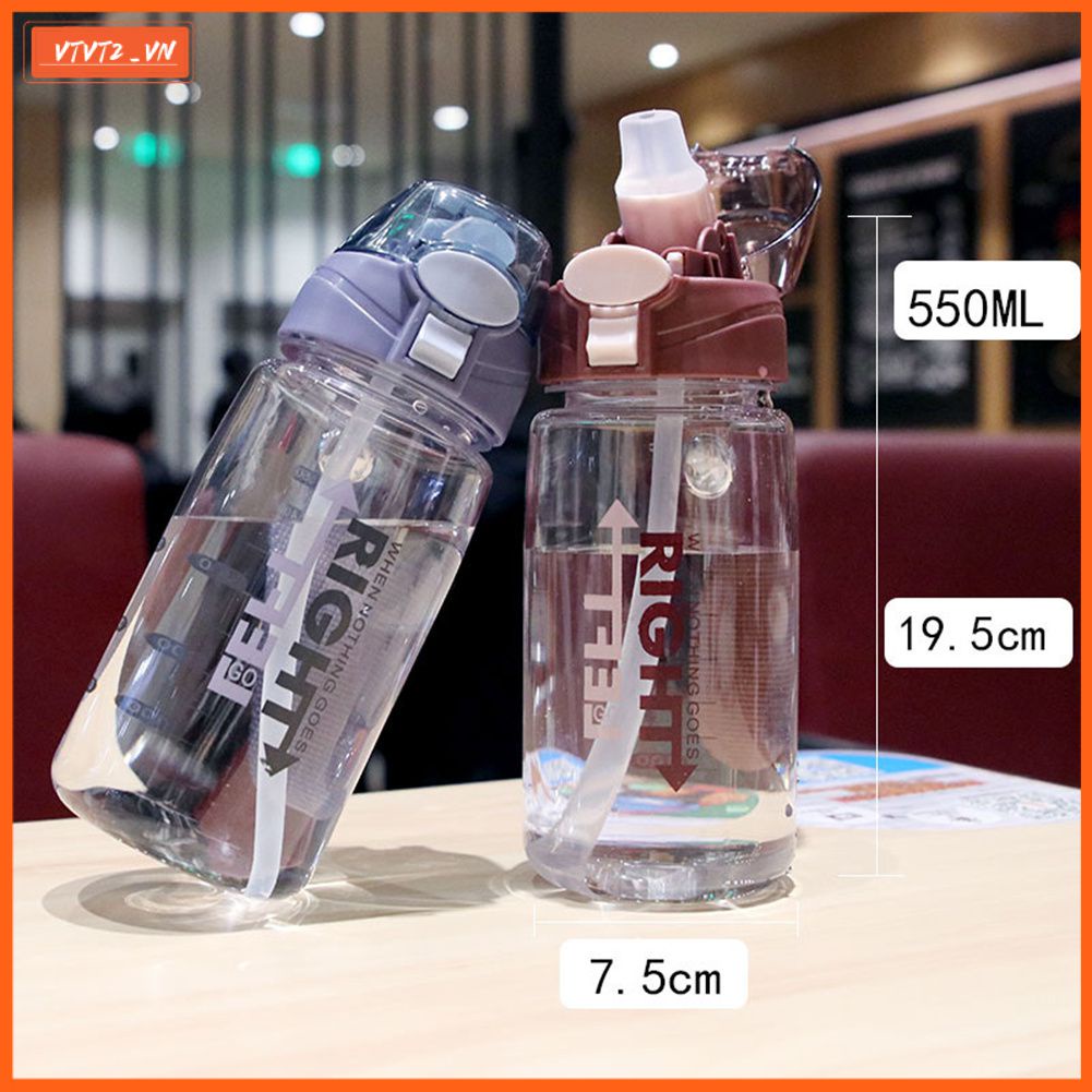 Cá Tuyết 550Ml Nước Thể Thao Sinh Viên Cốc Nước Học Có Ống Hút Di Động Ngoài Trời Tập Gym Du Lịch Nhựa