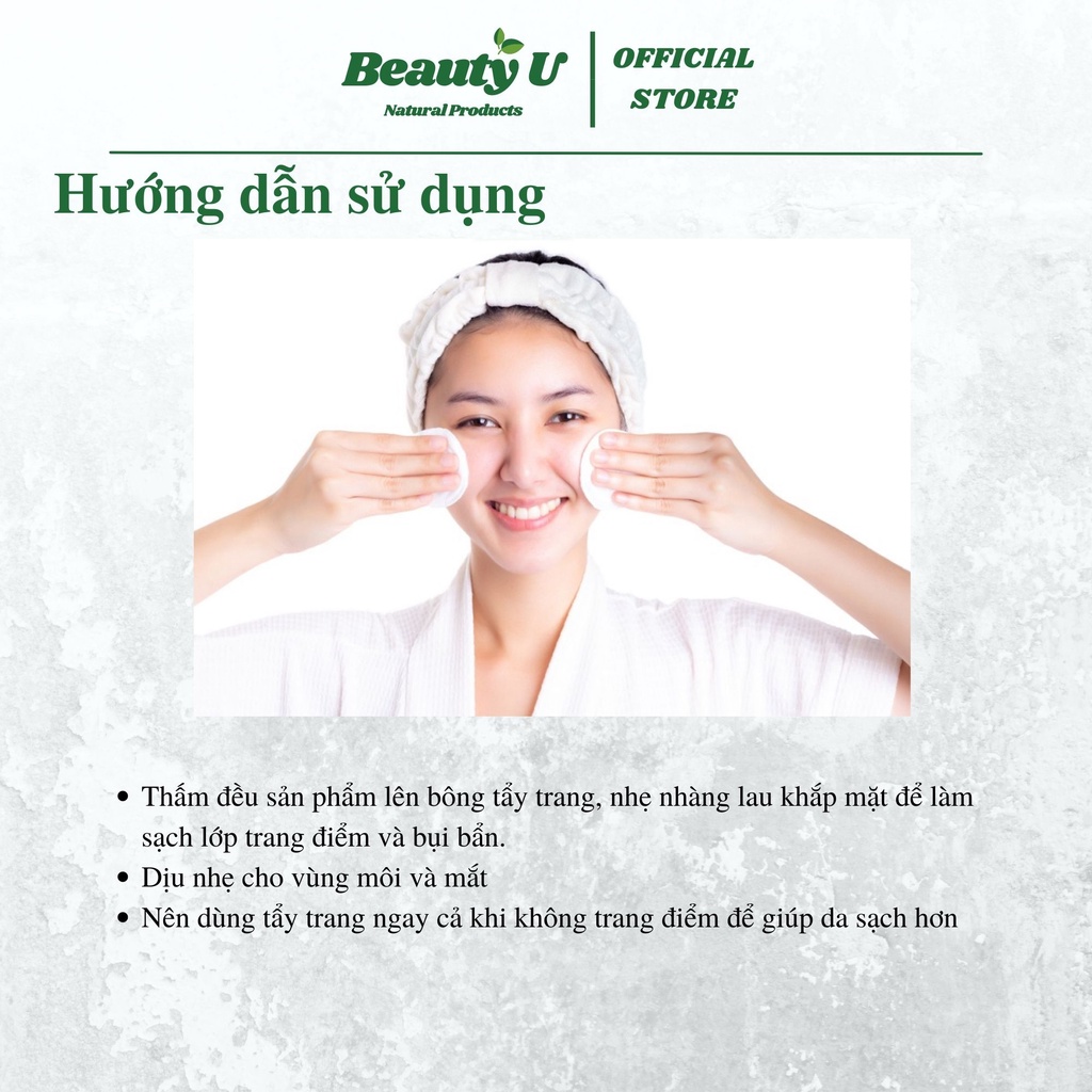 Nước tẩy trang tràm trà hoa hồng BeautyU 200ml làm sạch dưỡng ẩm cho mọi loại da