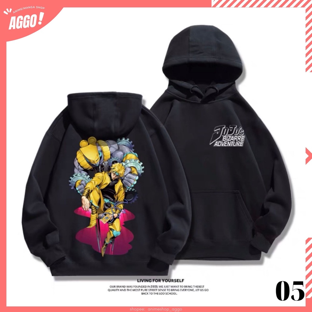 Áo Hoodie Nỉ Anime Jojo Bizarre Adventure, Áo Nỉ Dày Dặn Phong Cách Trẻ Trung Năng Động Form Rộng Nam Nữ Đủ Size
