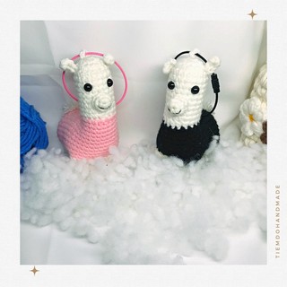Móc khoá, treo túi balo bé lạc đà cừu Alpaca bằng len