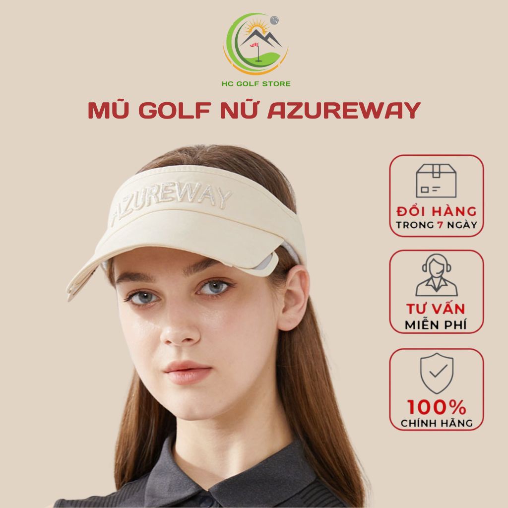 Mũ golf nữ Azureway Nón lưỡi trai hở chóp Mũ thể thao chống nắng có thể thu vào tấm kính che nắng tiện dụng - HC GOLF