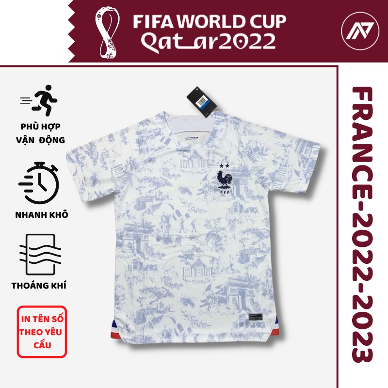 Áo đá bóng đội tuyển pháp wc 2022 hàng thái cao cấp loại 1 size Châu âu