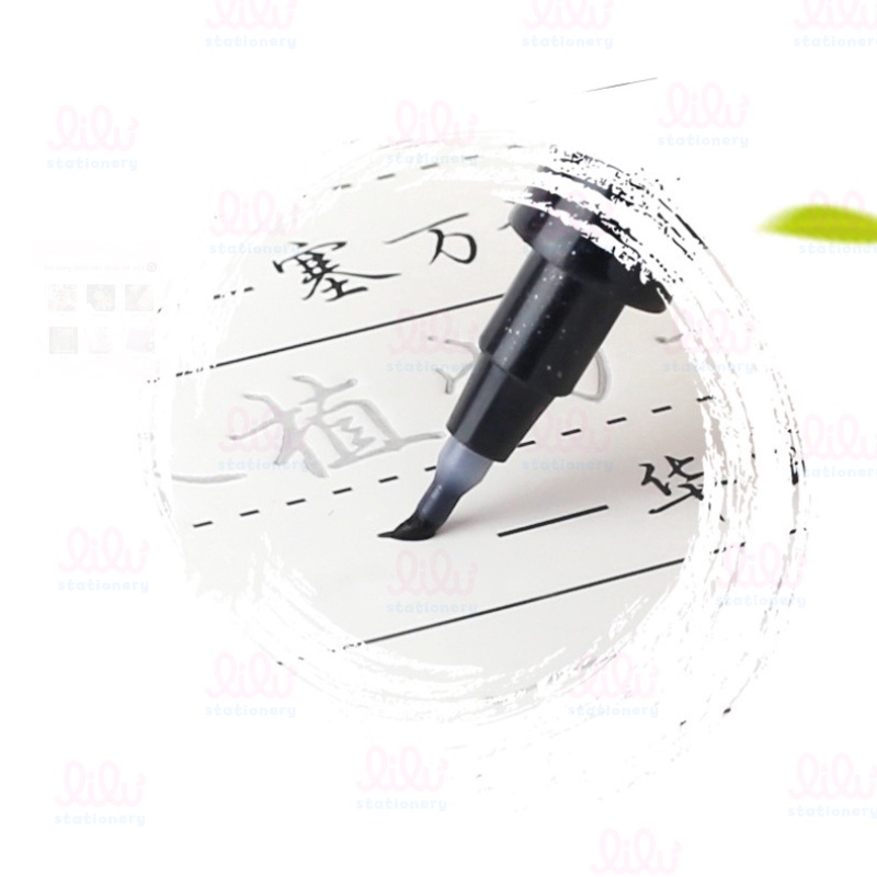 Bút lông dầu thư pháp màu đen 7 kích cỡ ngòi viết vẽ Calligraphy Kanji Hán tự cọ chữ nho brush lettering GN201