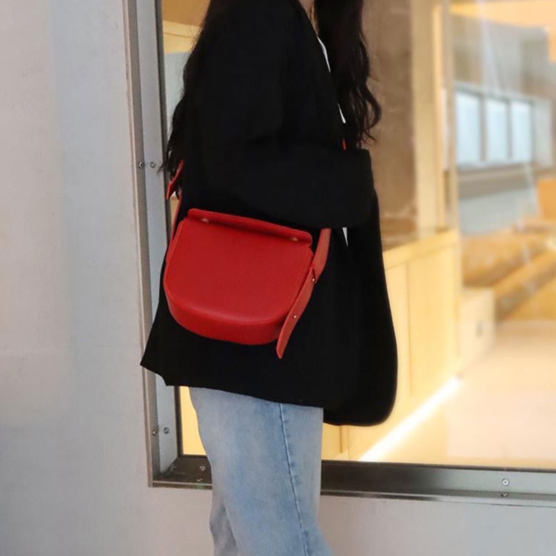 Mischa Túi Xách Da PU Màu Trơn Phong Cách retro Thời Trang Cho Nữ