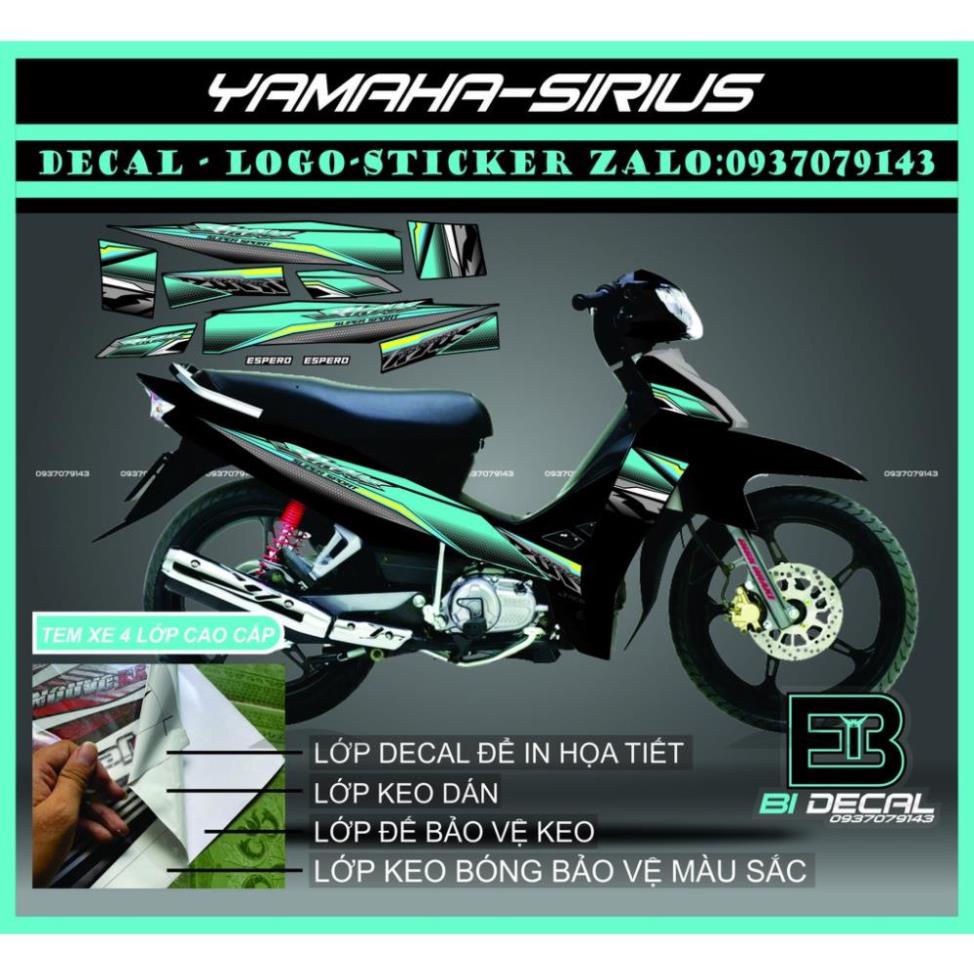 FREE SHIP + SALE SỐC +DECAL PVC 5 LỚP CHẤT LƯỢNG CAO Tem rời sirius 018