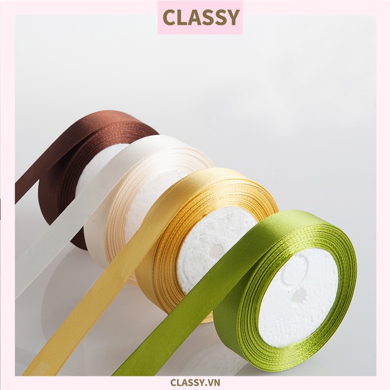 Ruy băng Classy vải sợi poly dài 01MÉT, Rộng 3 MM đơn sắc, đủ màu, làm phụ kiện Q564