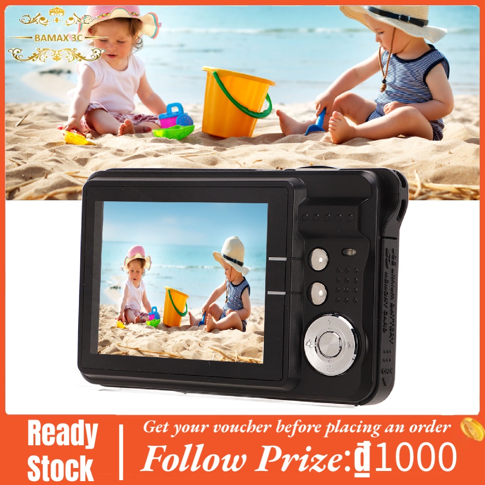 Bamaxis 4K Digital Camera with 2.7in LCD Built in Fill Light 48MP 8x Zoom Anti Shake Pocket for Photography Vlogging