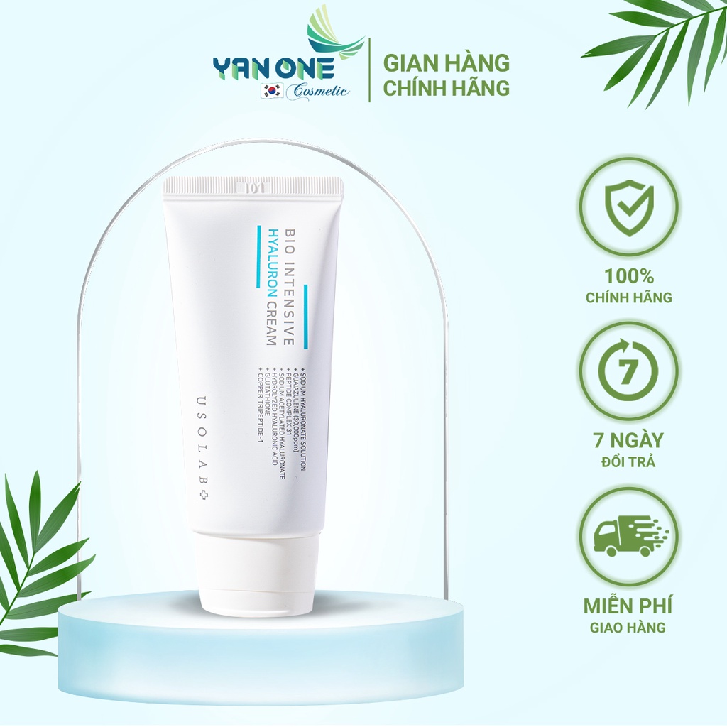 Kem dưỡng ẩm làm dịu và bình ổn da Usolab Bio Intensive Hyaluron Cream 50ml - Yan One Cosmetic