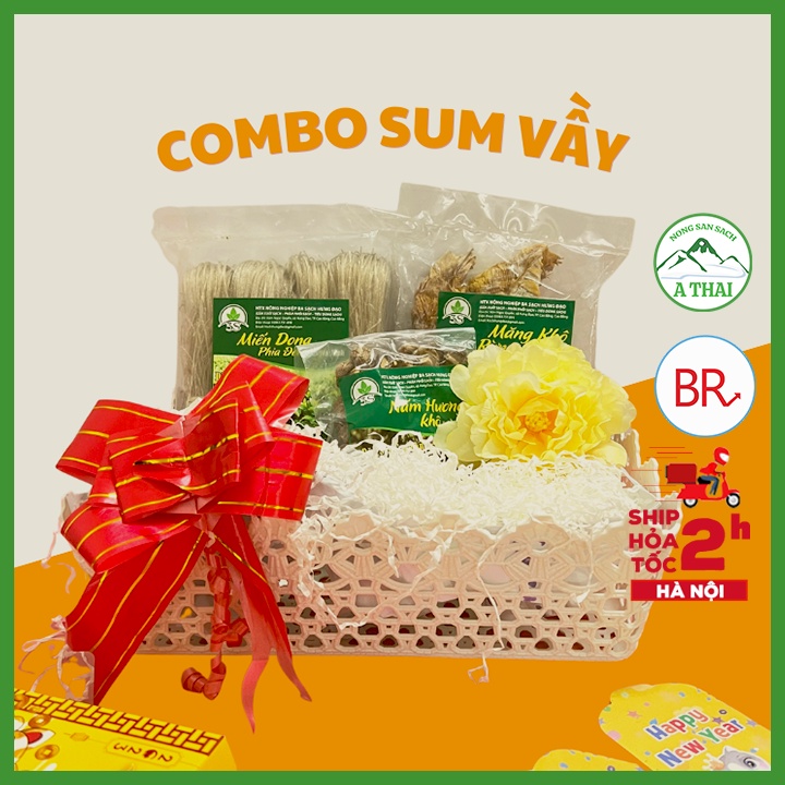 ( 3 MÓN ) COMBO SUM VẦY - Miến dong 500G – Măng khô 200G - Nấm hương khô 100G - Đặc sản Cao Bằng