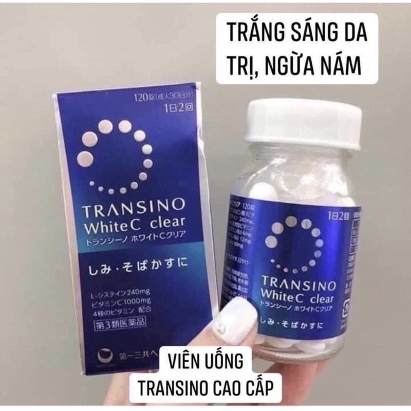 Viên uống trắng da, mờ nám transino 120v chuẩn đi air