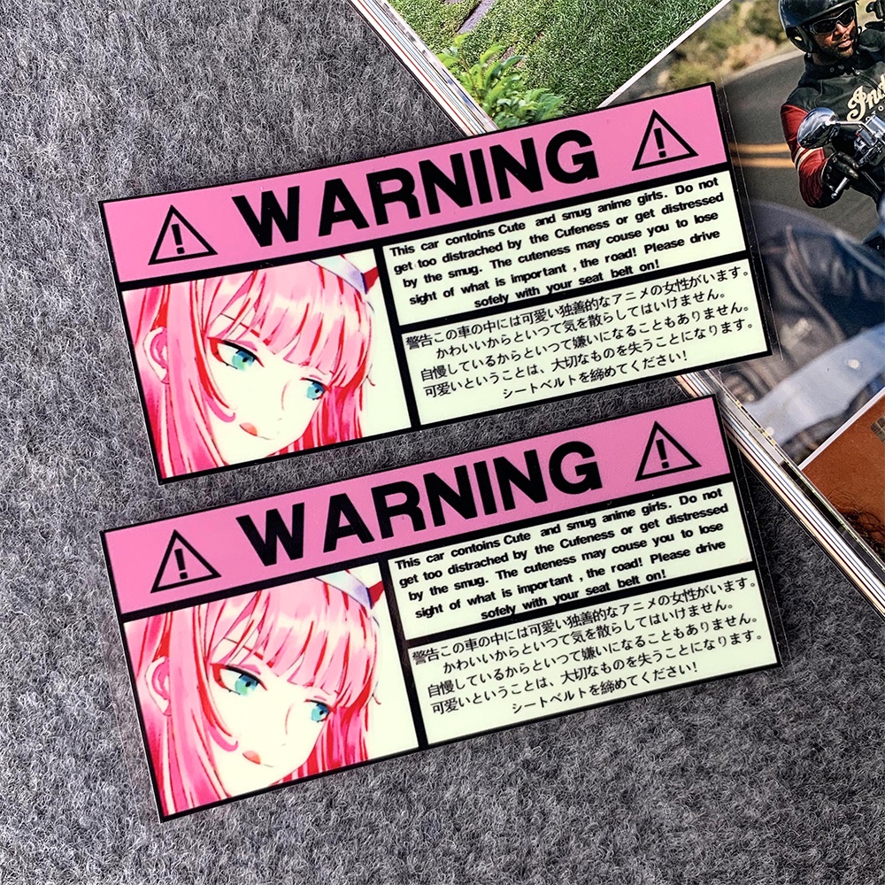 Two-dimensional Mắt Cảnh báo Nhãn dán JDM Hoạt hình Xe ô tô Cửa sổ Hình dán tiếng Nhật Vết xước Che đậy đề can