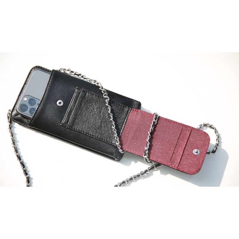 Túi đeo chéo case phone da thật sz18x9cm tag bạc(da sần&amp;da mịn)fullbox