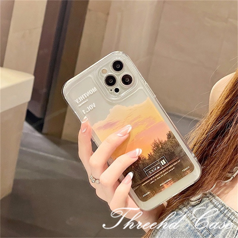 Ốp Điện Thoại Mềm Chống Sốc In Hình Phong Cảnh Cho iPhone 14 13 12 11 Pro Max SE2020 X XR Xs Max 7 8 Plus