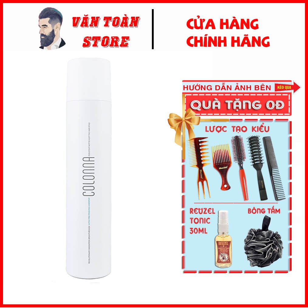 Gôm xịt tóc nam nữ Colonna (Giữ nếp tuyệt đối) new 2023 + Quà Tặng