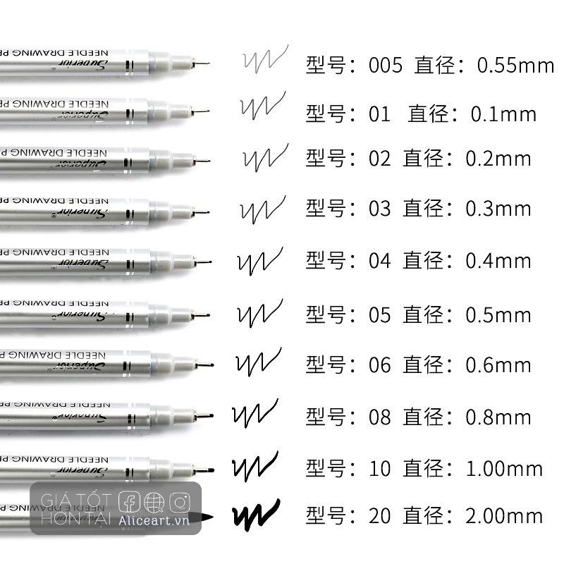 Bút Line Đi Nét Kháng Nước Superior - Cây lẻ