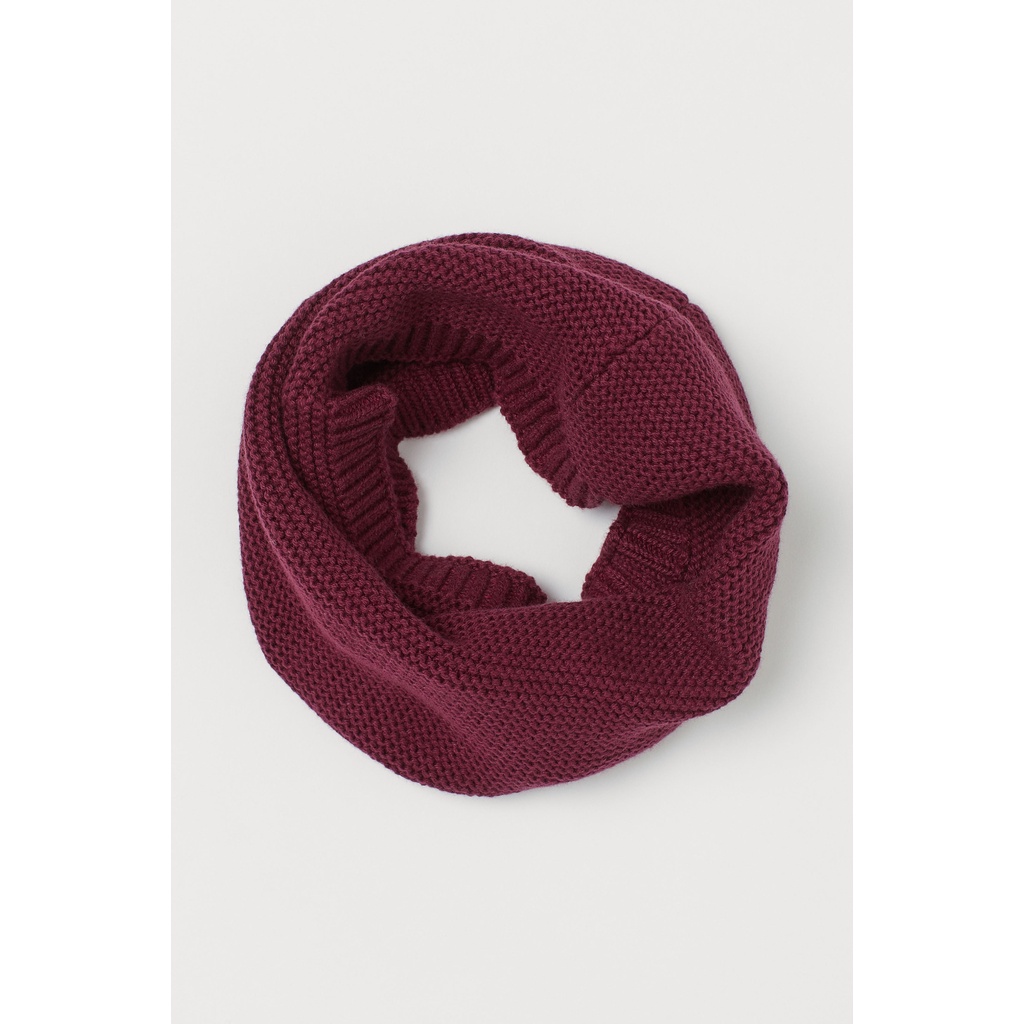 Khăn quàng len ống xám kt 24x23cm HM H&M_hàng chính hãng authentic
