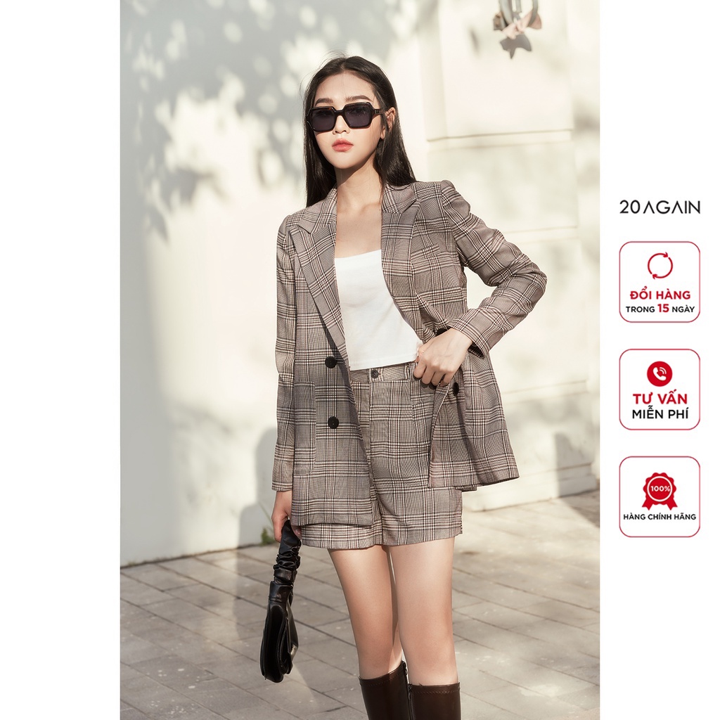 Áo vest cổ bẻ ve 20Again, thiết kế 2 hàng cúc độc đáo, sành điệu VBA2457