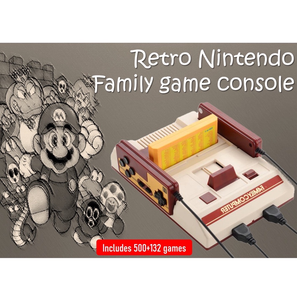 Máy Chơi game Nintendo Famicom 500 Trò Chơi Cổ Điển Hoài Niệm Kèm 132 Trò Chơi