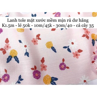 Vải Lanh tole mặt xước - Mềm mịn rủ dư hãng