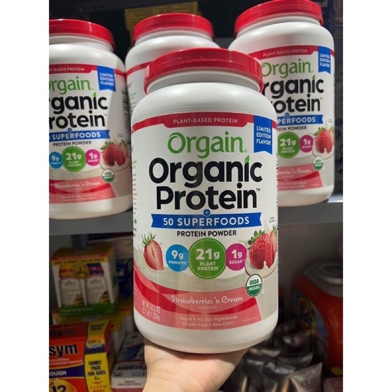 Bột Protein hương Vị Dâu🍓 hữu cơ Organic Protein - 1224g