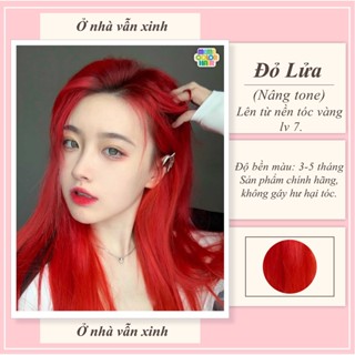 Nhuộm Tóc Màu Đỏ Lửa (Tặng Lược+Bao Tay+Chùm Đầu+Oxy Trợ Nhuộm)
