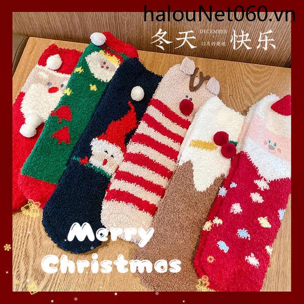 Vớ Lông Cừu San Hô Dày Dặn Ấm Áp Mùa Thu Đông Phong Cách Nhật Bản Dễ Thương Cho Nữ
