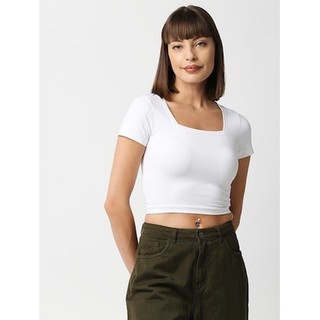 Áo thun nữ cổ vuông Crop top CharlotteRusse vnxk