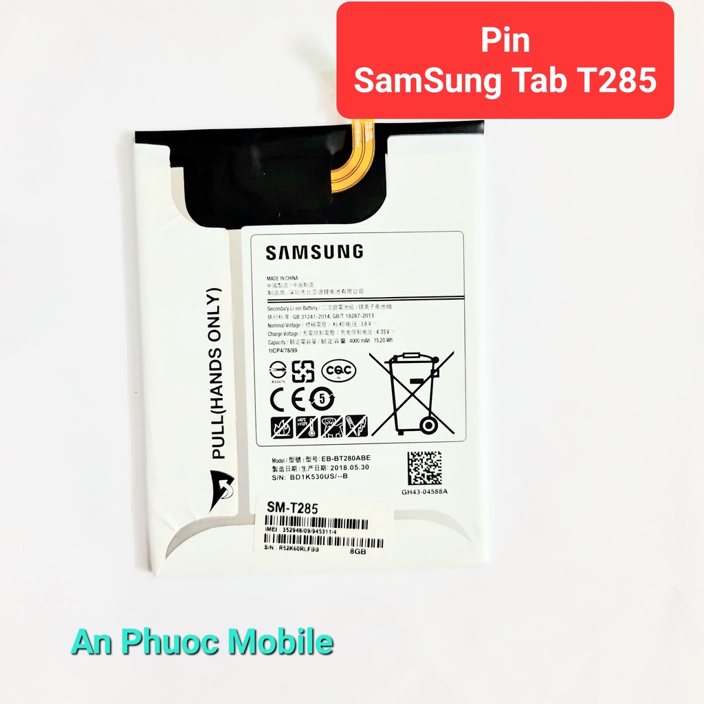 Pin Samsung Galaxy Tab A (2016) 7" inch/ T285 hàng Zin tháo máy