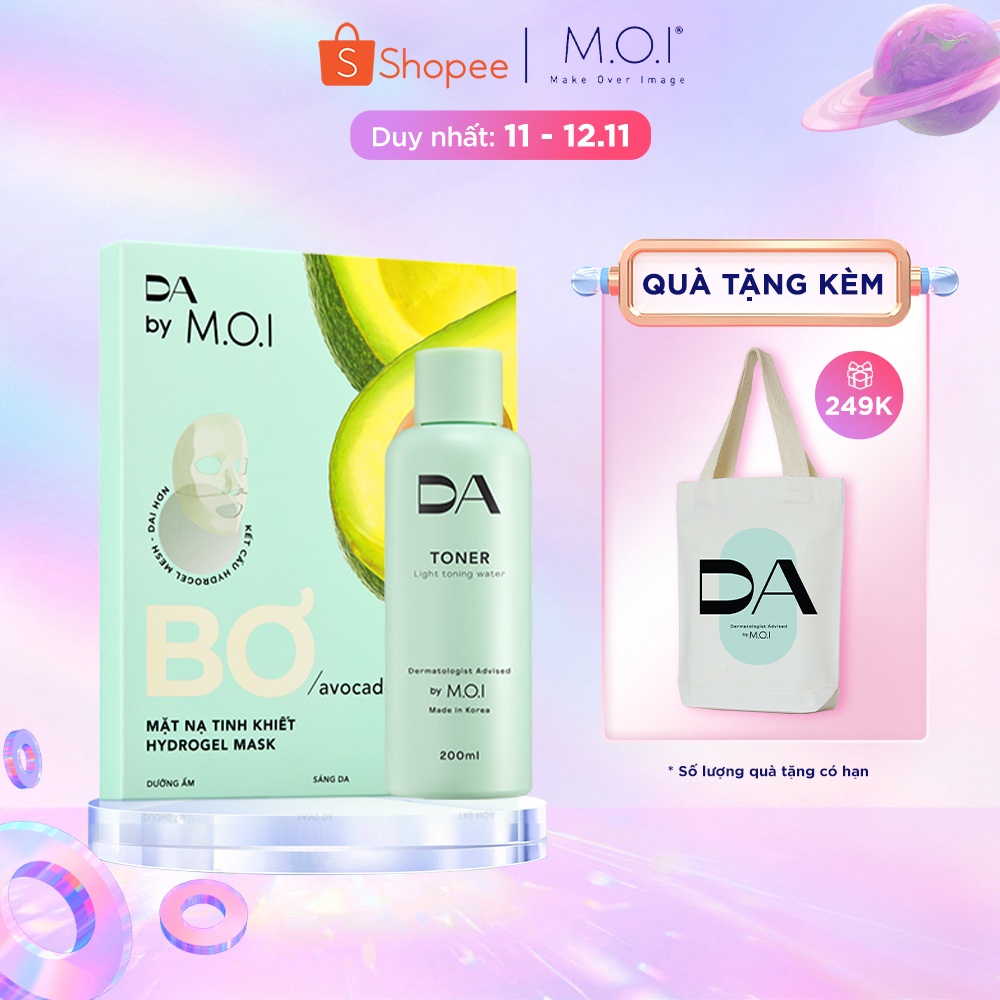 Bộ đôi Mặt nạ Hydrogel DA By M.O.Ivà Nước cân bằng 5 trong 1 DA by MOI 200ml