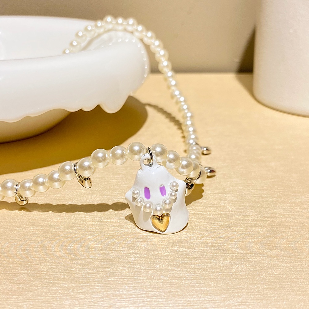 Bộ Vòng cổ Và Bông Tai Y2K Hình Ma Tắc Kè Dễ Thương