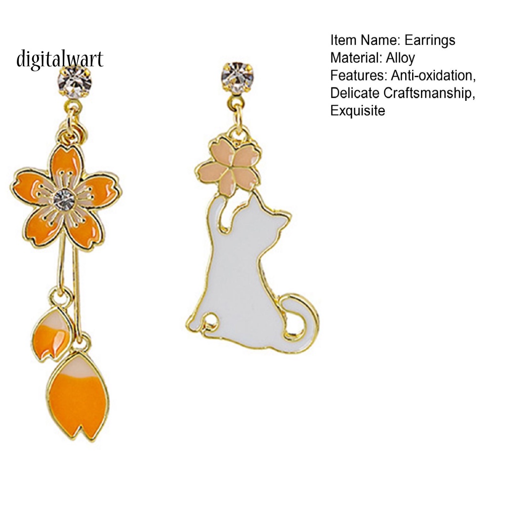 Kỹ Thuật Số| 1 Đôi Khuyên Tai Lủng Lẳng Hình Thú Hoạt Hình Không Đối Xứng Chống Phai