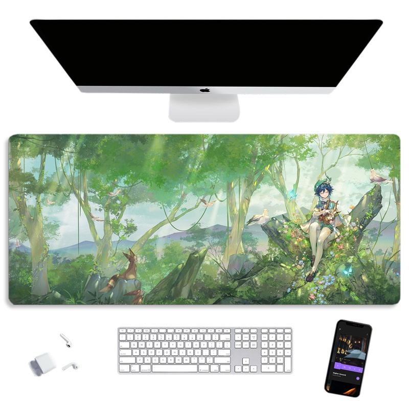 Tấm Lót Chuột Gaming Cỡ Lớn 90x40cm Siêu Dày 3mm GenShin Impact Mouse Pad Anime